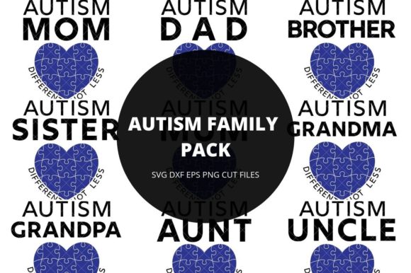 Autism Awareness Family Pack: Graphics for Crafts & Local Branding