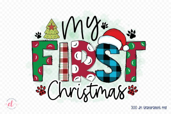 My First Christmas PNG Graphics for Crafts