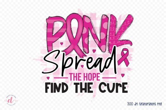 Pink Spread the Hope Find the Cure PNG Graphics