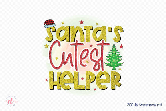 Santa’s Cutest Helper PNG: Christmas Graphics for Crafts