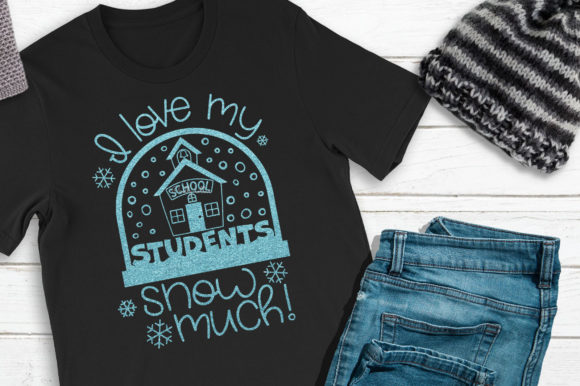 Teacher Snow Globe: Festive Graphics for Crafts & Teaching Brands